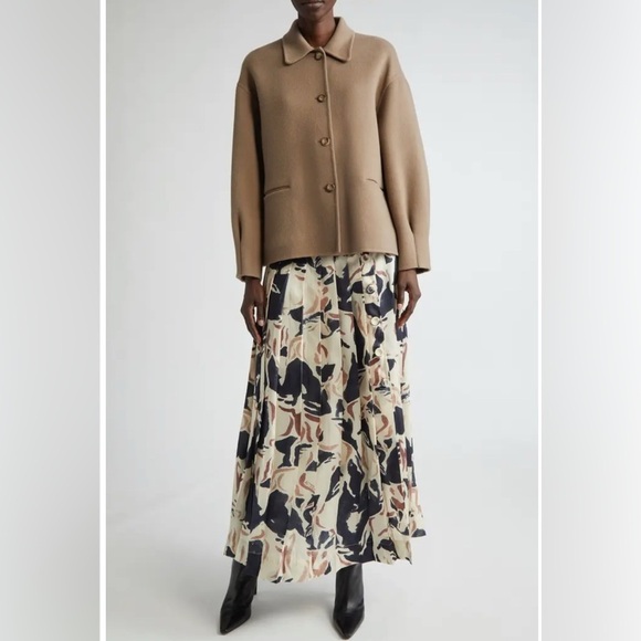 ALTUZARRA Cardiff Double Face Wool Blend Short Coat Chamois Size FR46 US14 NWT - Picture 2 of 11